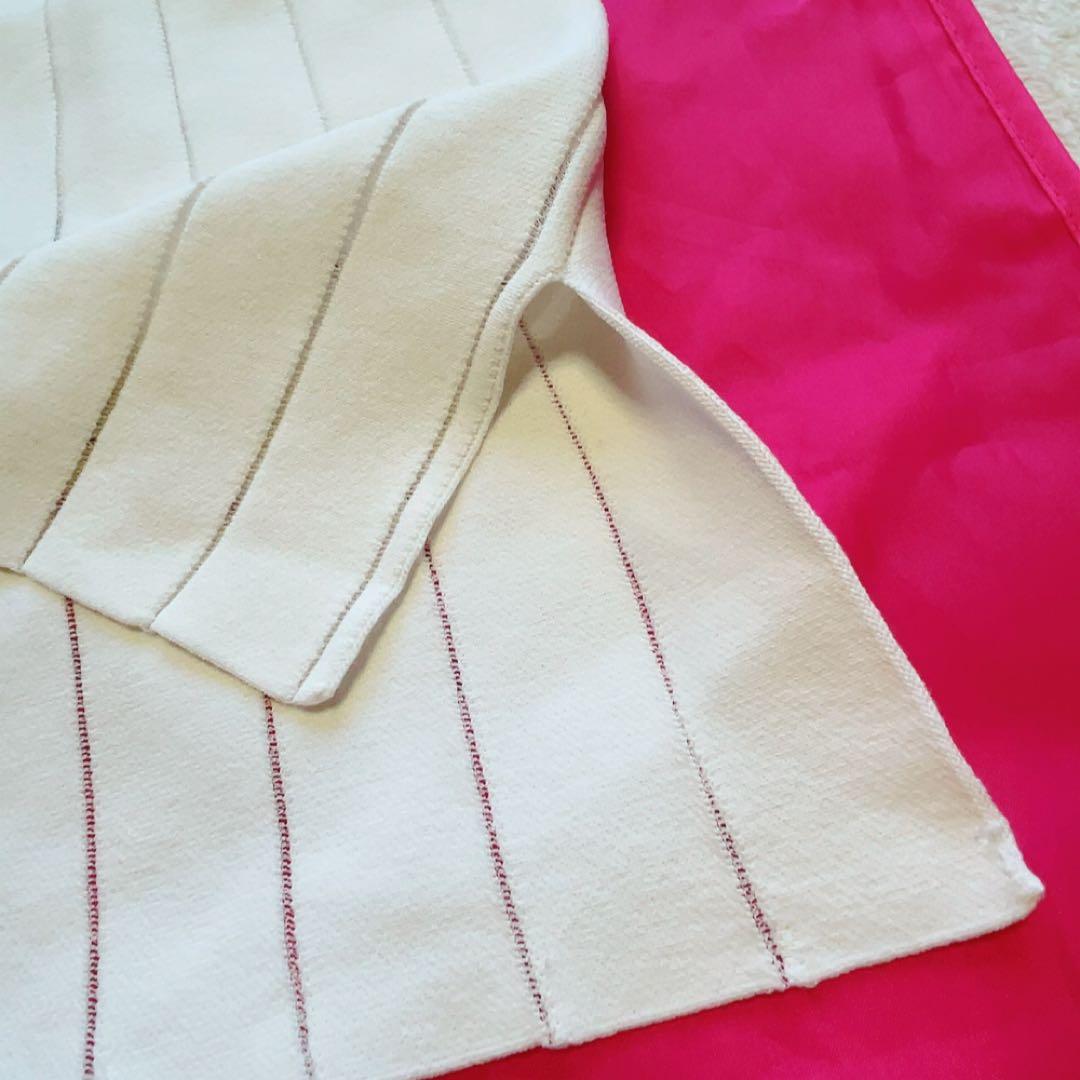 極美品　近年　パーリーゲイツ　ストライプ　ニット　セーター　白　麻