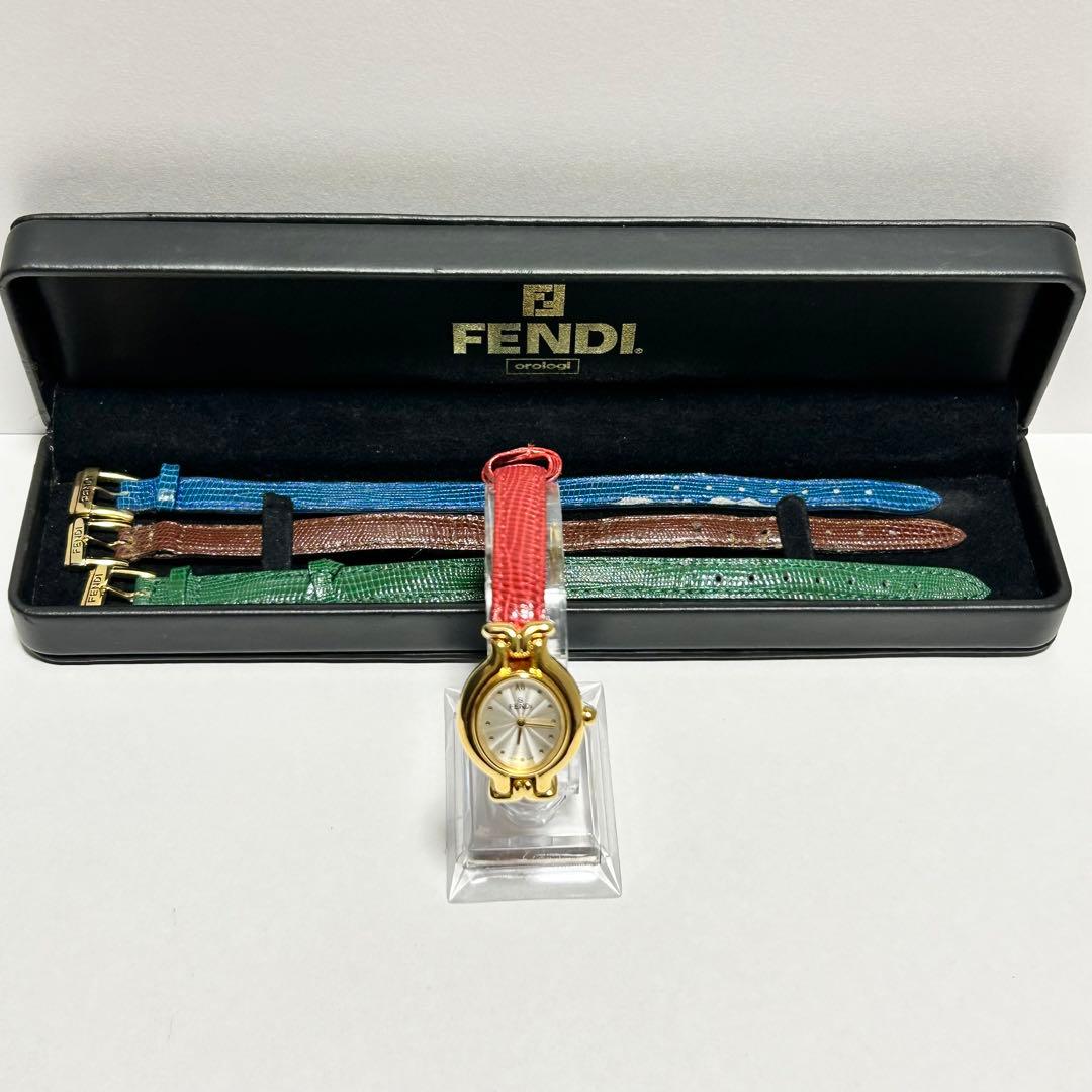 稼働/新品電池 FENDI カメレオン チェンジベルト 640L ベルト4本