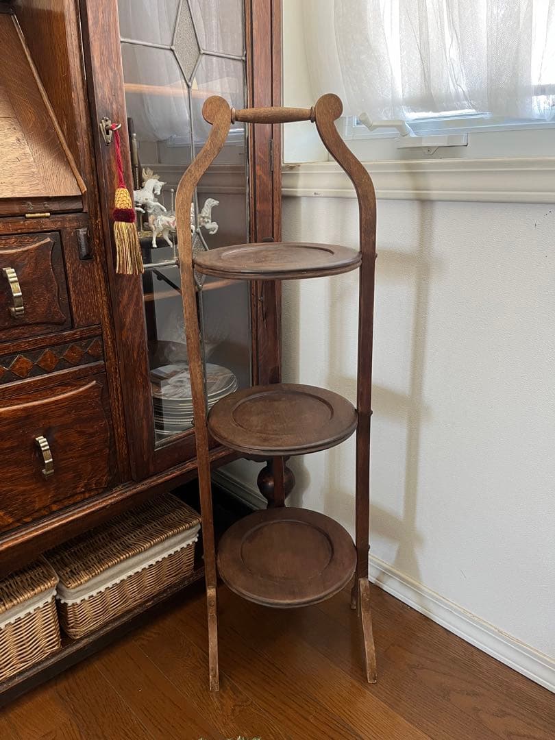 イギリス　アンティーク　ケーキスタンド　アフタヌーンティー　1920年代　美品
