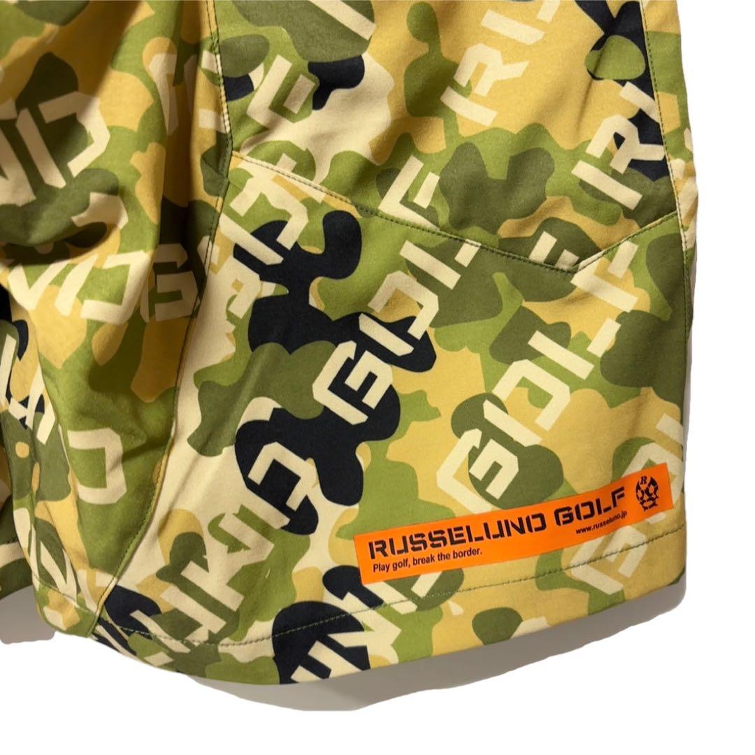 新品 ラッセルノ ゴルフ メッシュ ポケット ショーツ カーキ カモ M 4