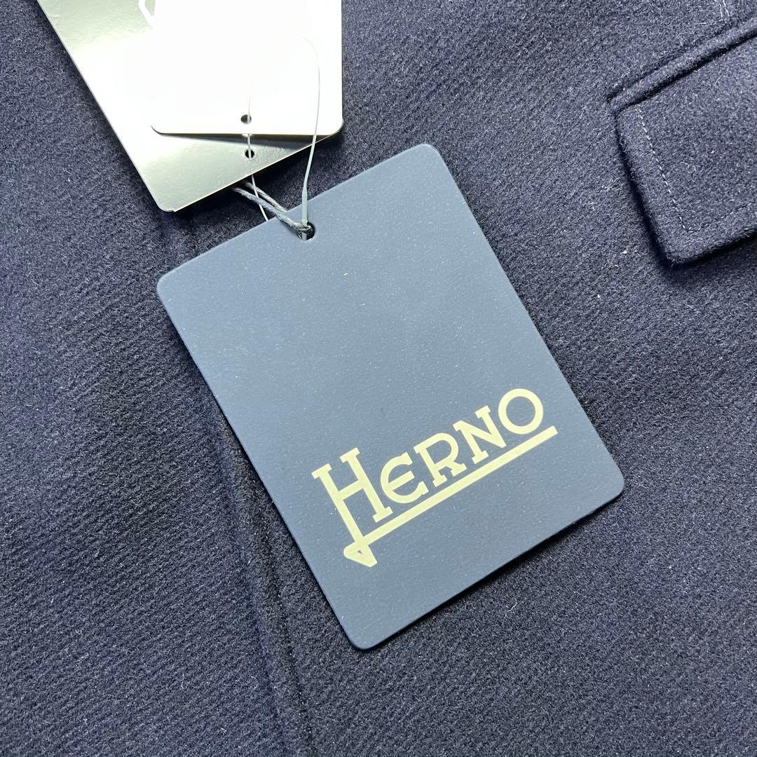 新品未使用　タグ付　ヘルノ　チェスターコート　ライナー　ネイビー　50 L