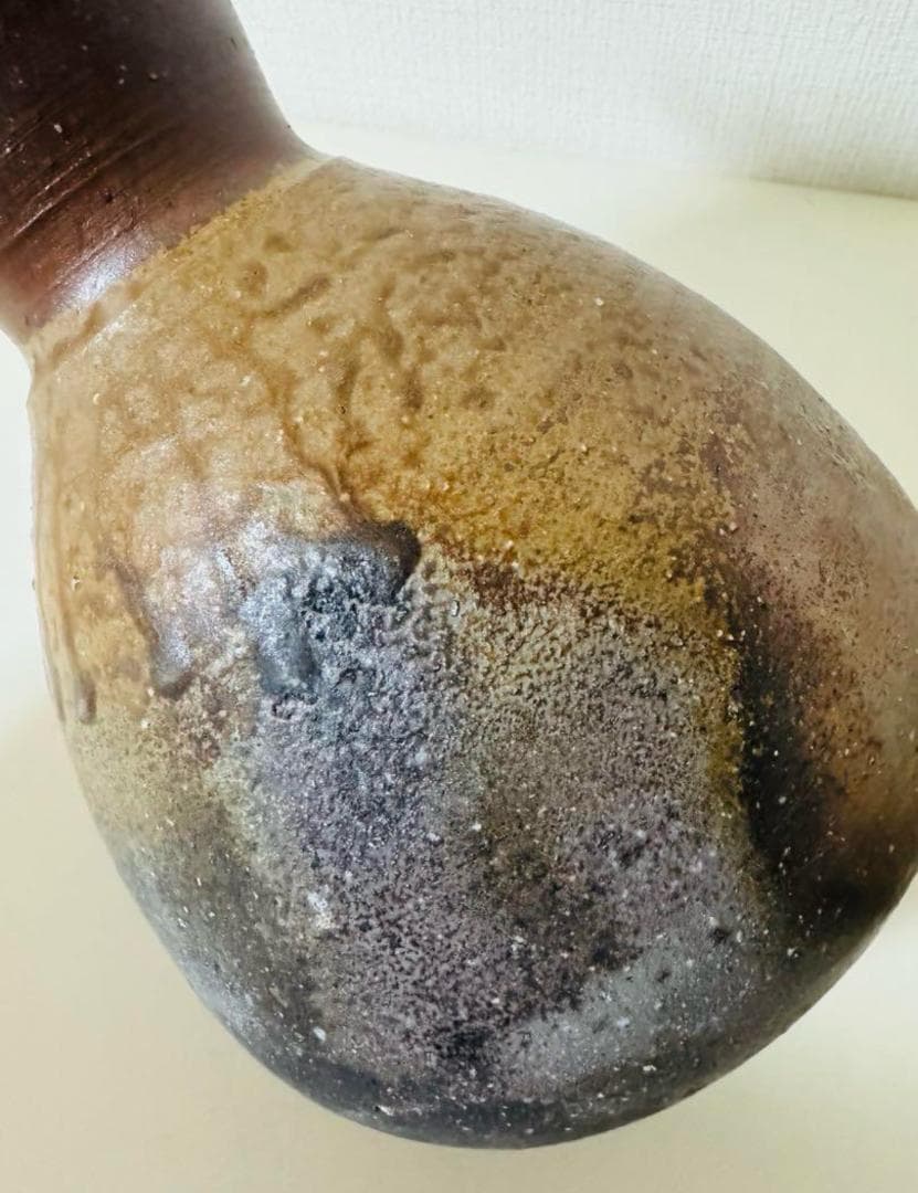 備前焼 人間国宝 伊勢崎淳 花生 花入 共箱