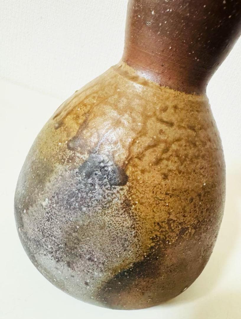 備前焼 人間国宝 伊勢崎淳 花生 花入 共箱