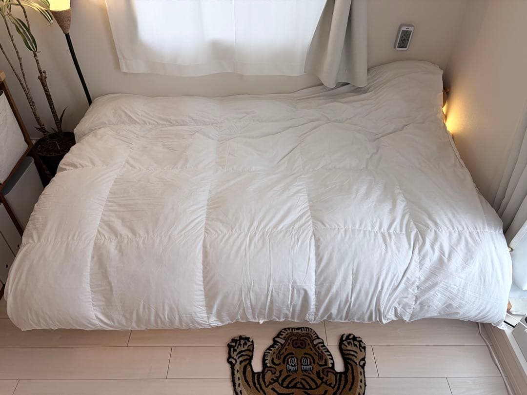 無印良品 グレー羽毛掛ふとん・二層式／ＳＤ１７０×２１０ｃｍ