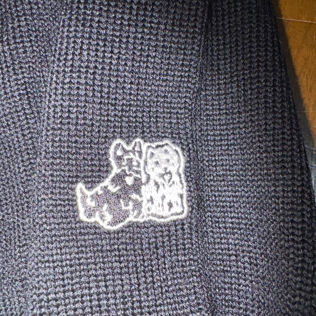 お洒落 日本製 ブラック＆ホワイト アーガイル柄ゴルフセーター