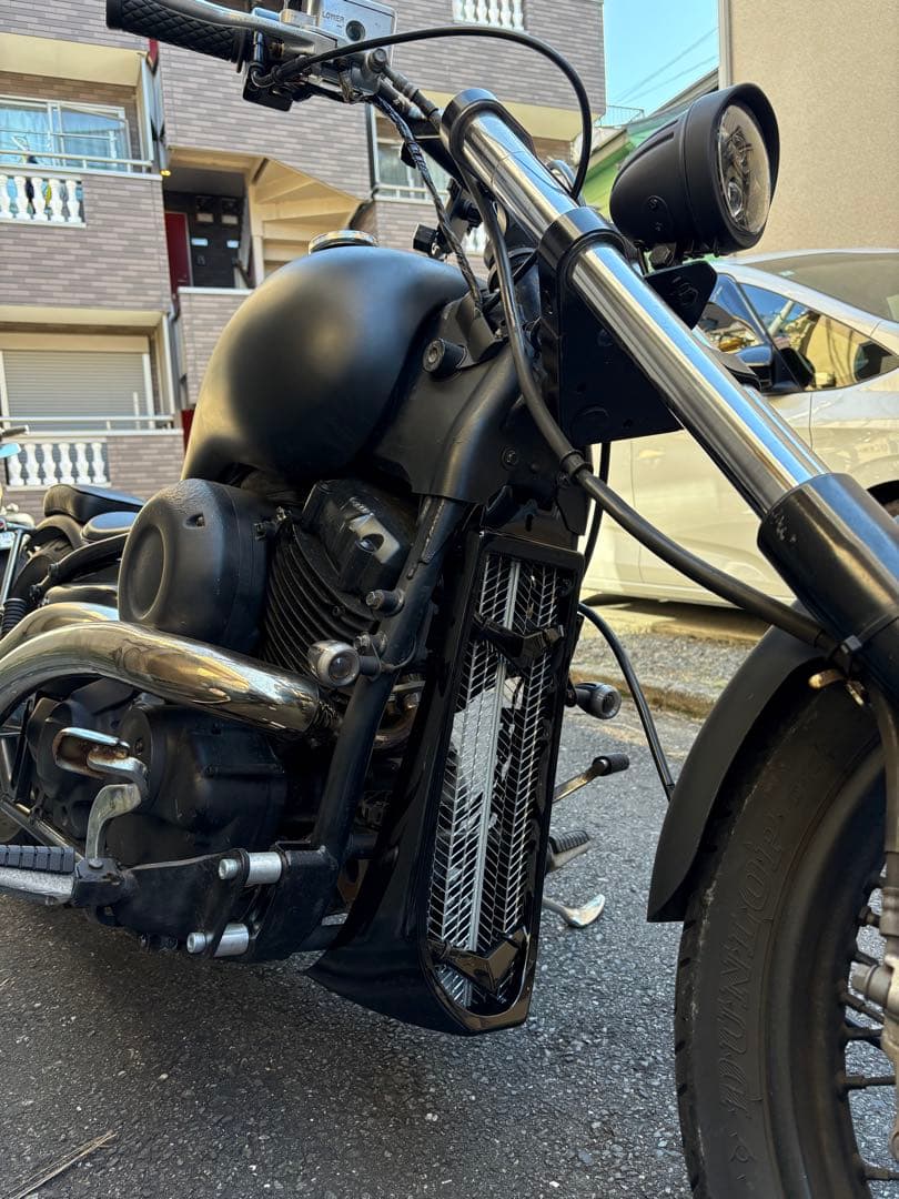 ドラッグスター フロントスポイラー アンダーカウル 黒 メッシュグリルカウル