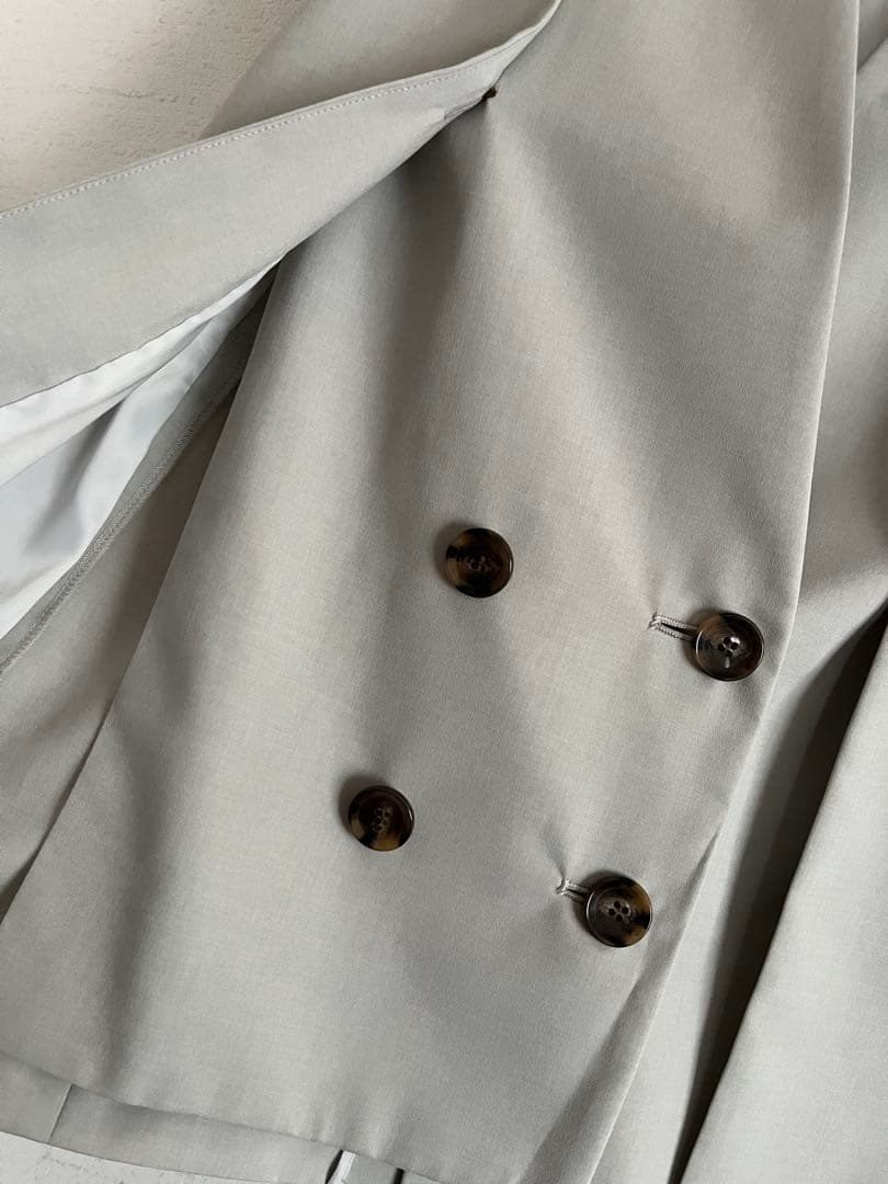 新品/FENNEL/ダブルフロント2wayノーカラージャケット（杢グレー）