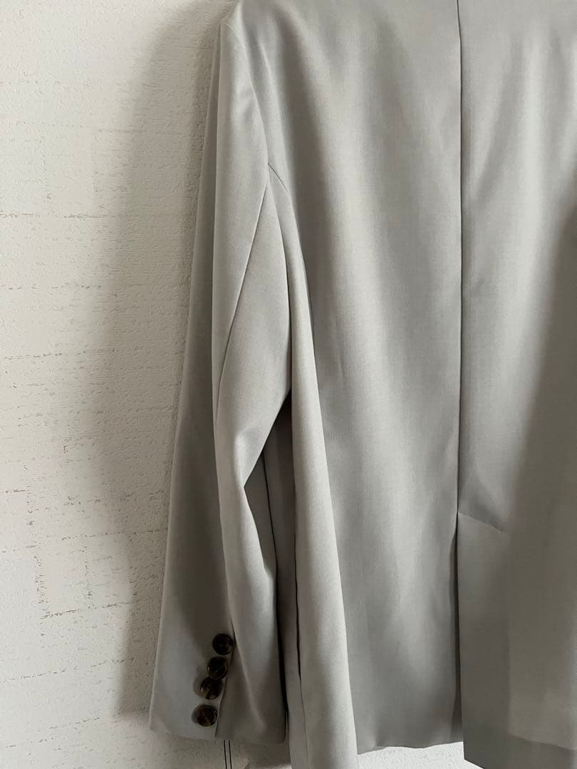 新品/FENNEL/ダブルフロント2wayノーカラージャケット（杢グレー）