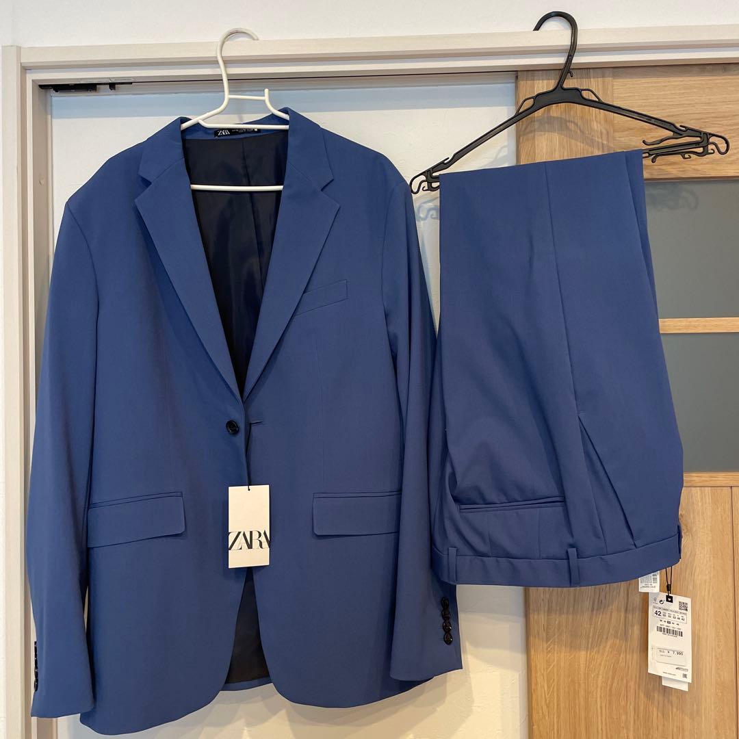 ZARA 青 スーツ サイズ52/42