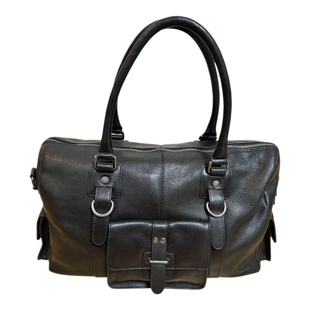 HARUF ハルフ　ショルダーボストン　ブラック黒　牛革　Cow Leather