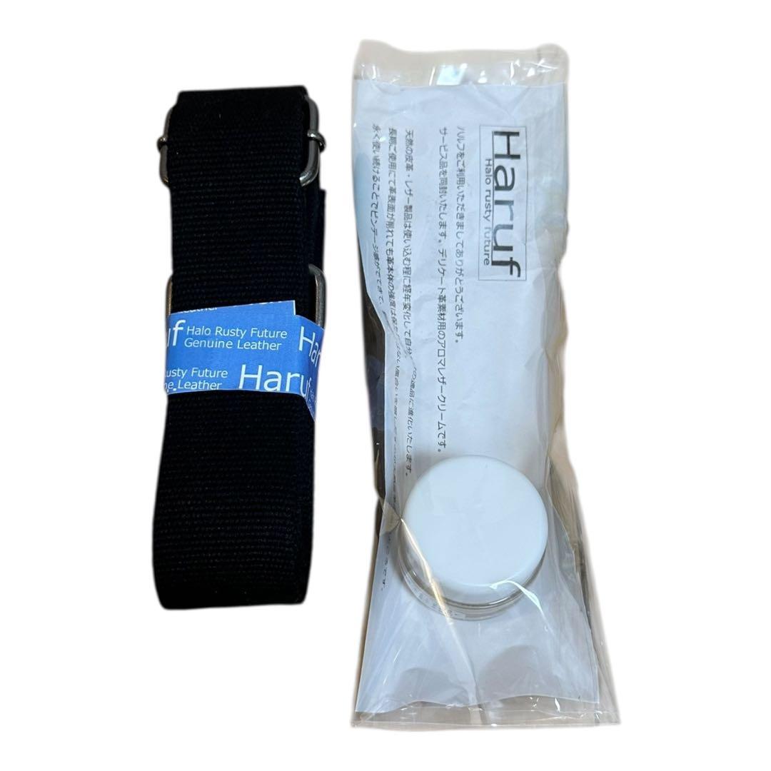 HARUF ハルフ　ショルダーボストン　ブラック黒　牛革　Cow Leather