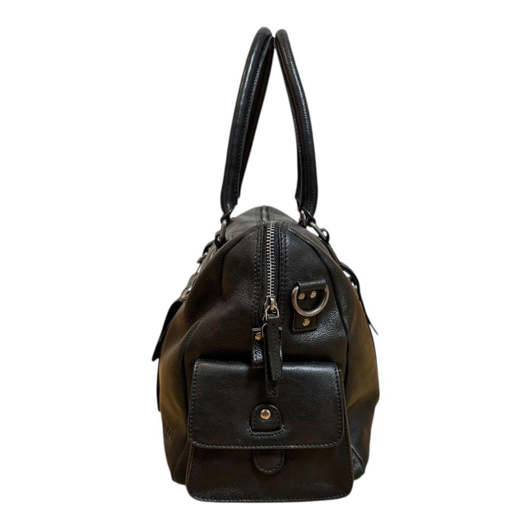 HARUF ハルフ　ショルダーボストン　ブラック黒　牛革　Cow Leather