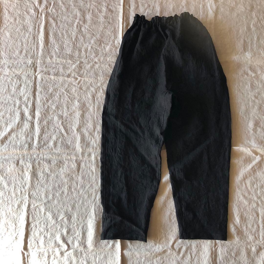 リネンのもんぺ　ブラック