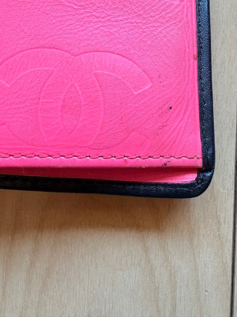 【CHANEL】シャネル　カンボンライン 二つ折り財布 ブラック キルティング