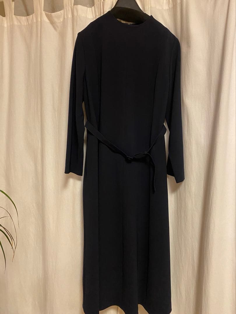 セレモニー　フォーマル　ベルト付 ドレス　ワンピース　長袖