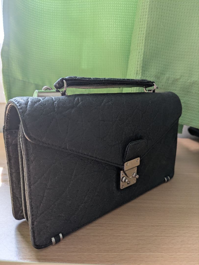 象革　リアルエレファント　セカンドバッグ＆ショルダーバッグ２way　本革紐・鍵付