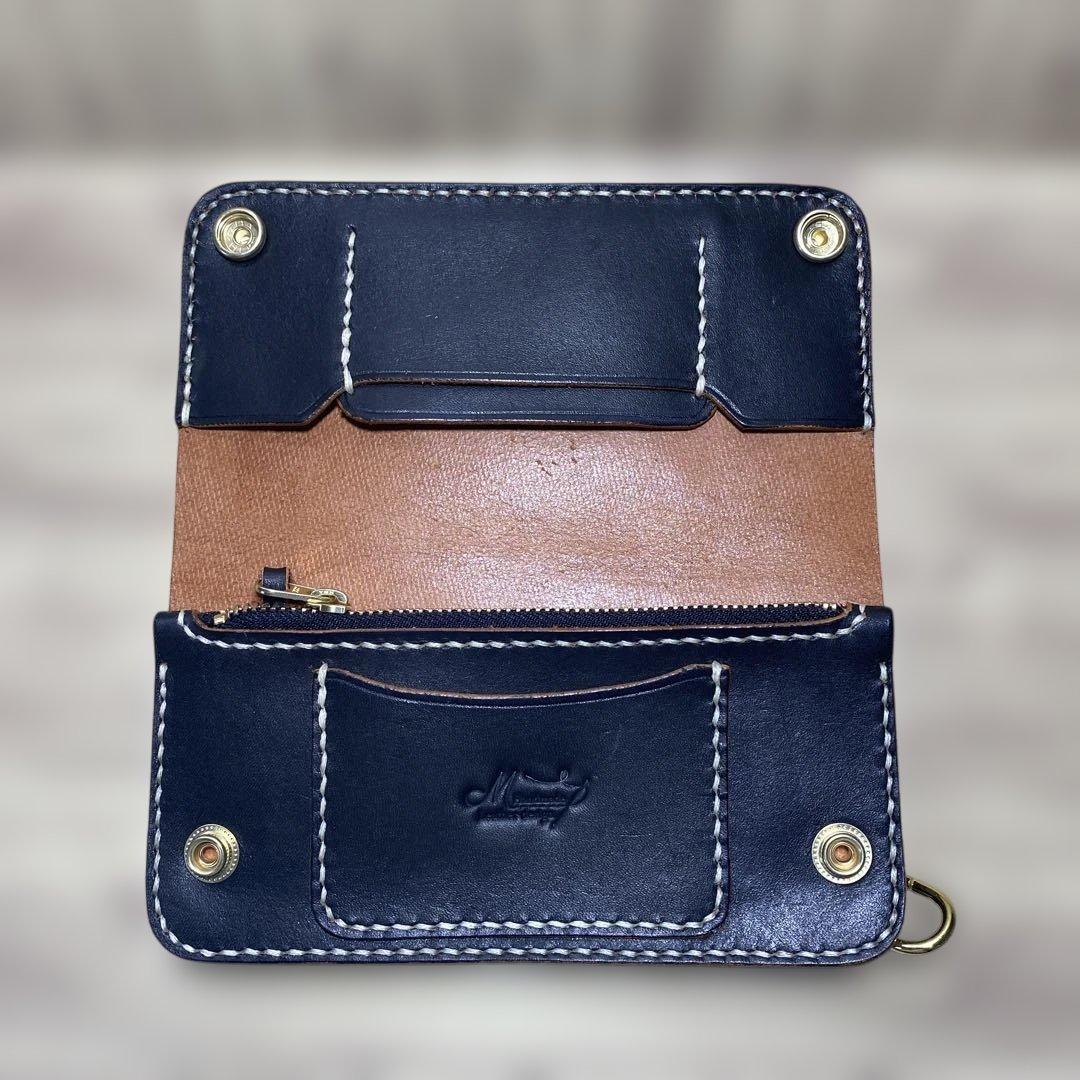 【ながや様】専用本日夕まで トラッカーウォレット　セミロング丘染め（茶芯）