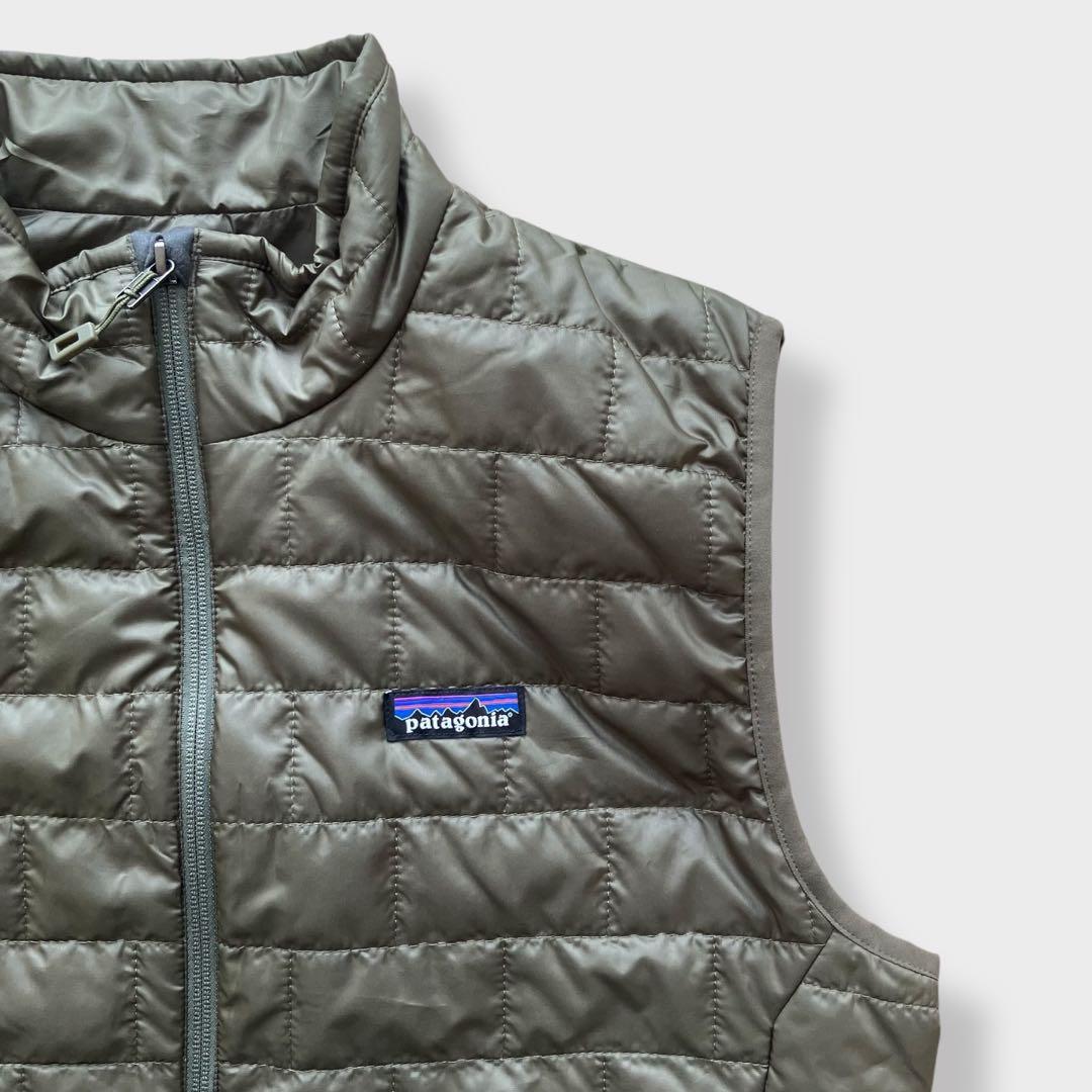 パタゴニアpatagoniaナノパフベストMカーキ中間着ミッドレイヤー化繊UL