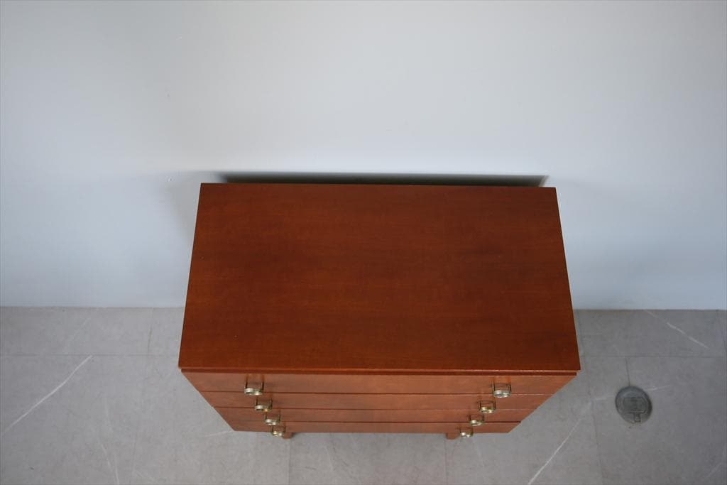 英国アンティークチーク古木4杯ドロワー/木製チェスト/タンス箪笥(92-269)