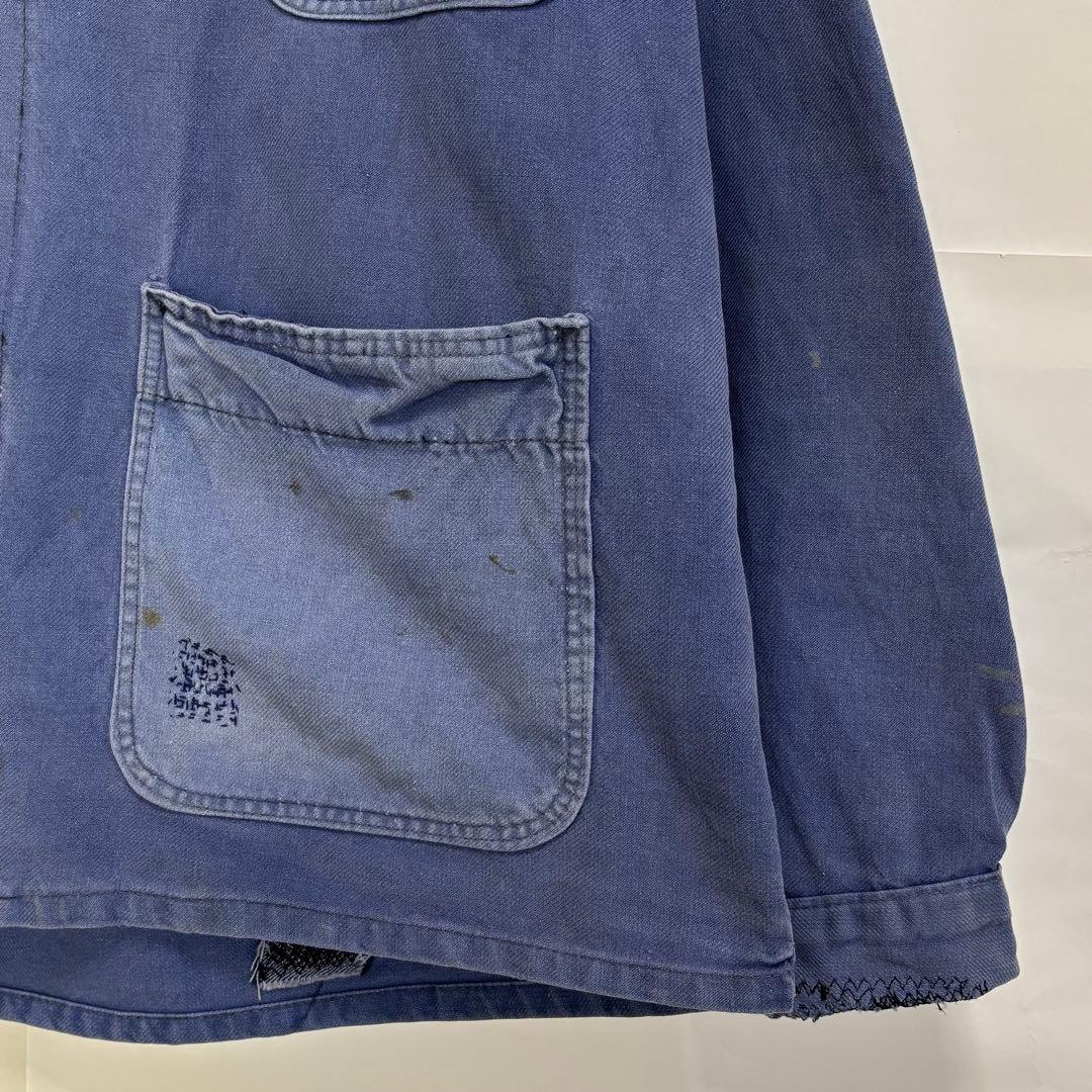 70sフレンチ　フェードカバーオール　ヴィンテージ　襤褸　ユーロワークボロの美学