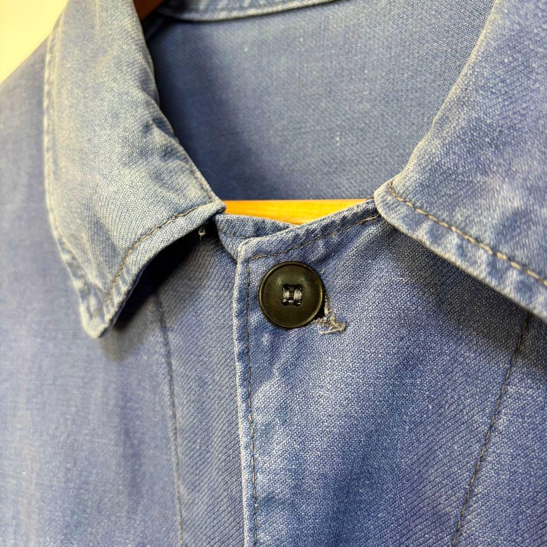 70sフレンチ　フェードカバーオール　ヴィンテージ　襤褸　ユーロワークボロの美学