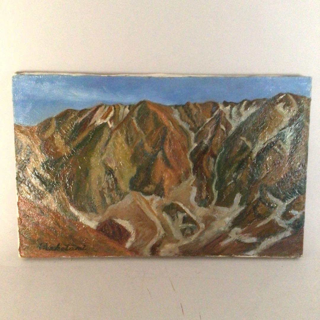 No3709額装　竹谷仁「伯耆大山北壁」　油彩画M10号　油絵　風景画　送料無料