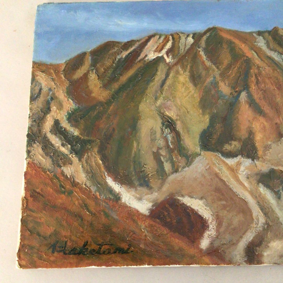 No3709額装　竹谷仁「伯耆大山北壁」　油彩画M10号　油絵　風景画　送料無料