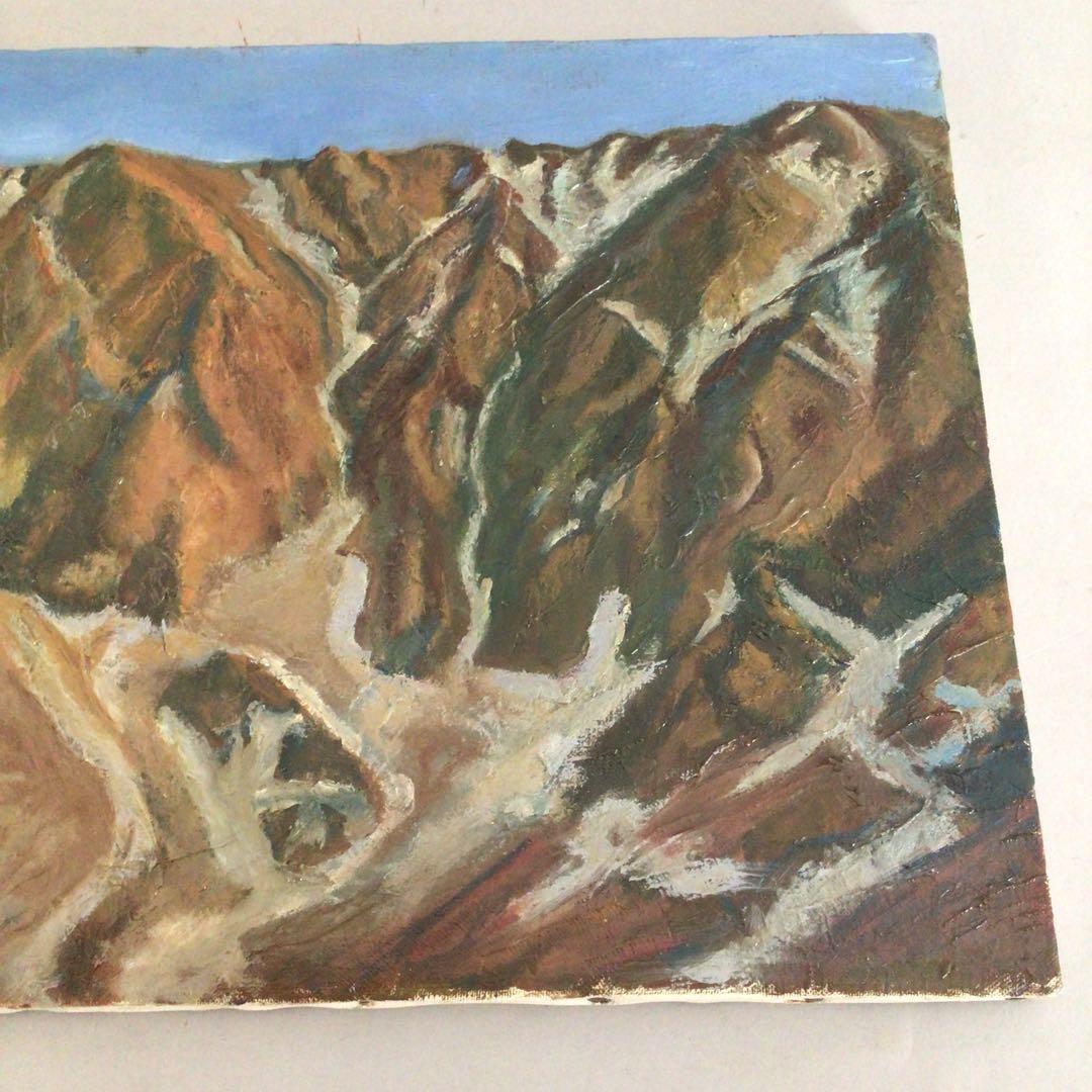 No3709額装　竹谷仁「伯耆大山北壁」　油彩画M10号　油絵　風景画　送料無料