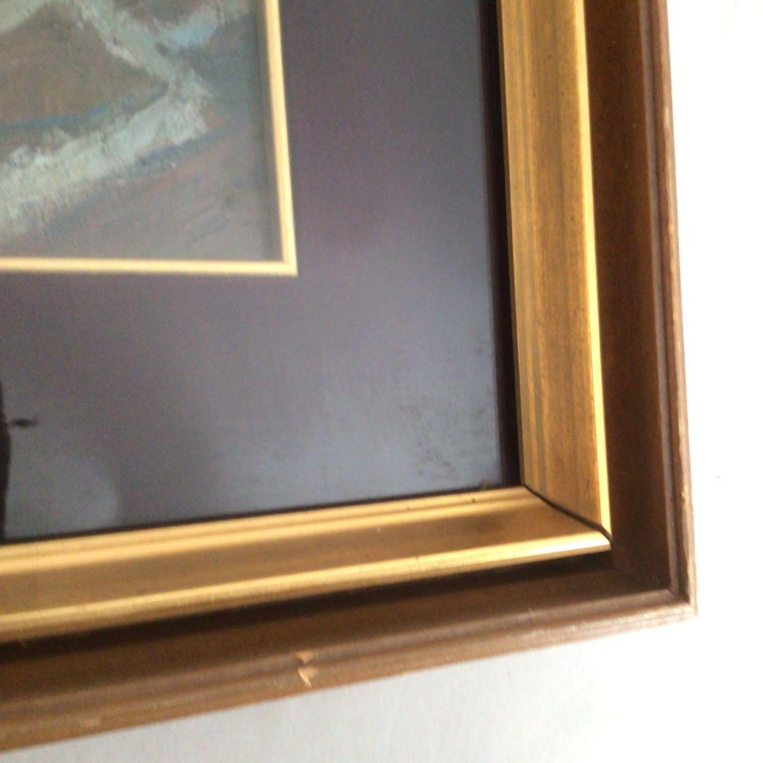 No3709額装　竹谷仁「伯耆大山北壁」　油彩画M10号　油絵　風景画　送料無料