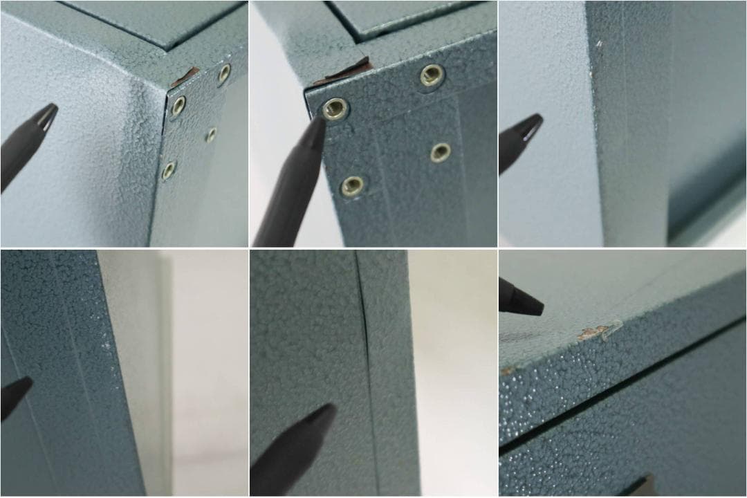 東谷 ラルド チェスト4D グリーン スチール ロッカー キャスター欠品