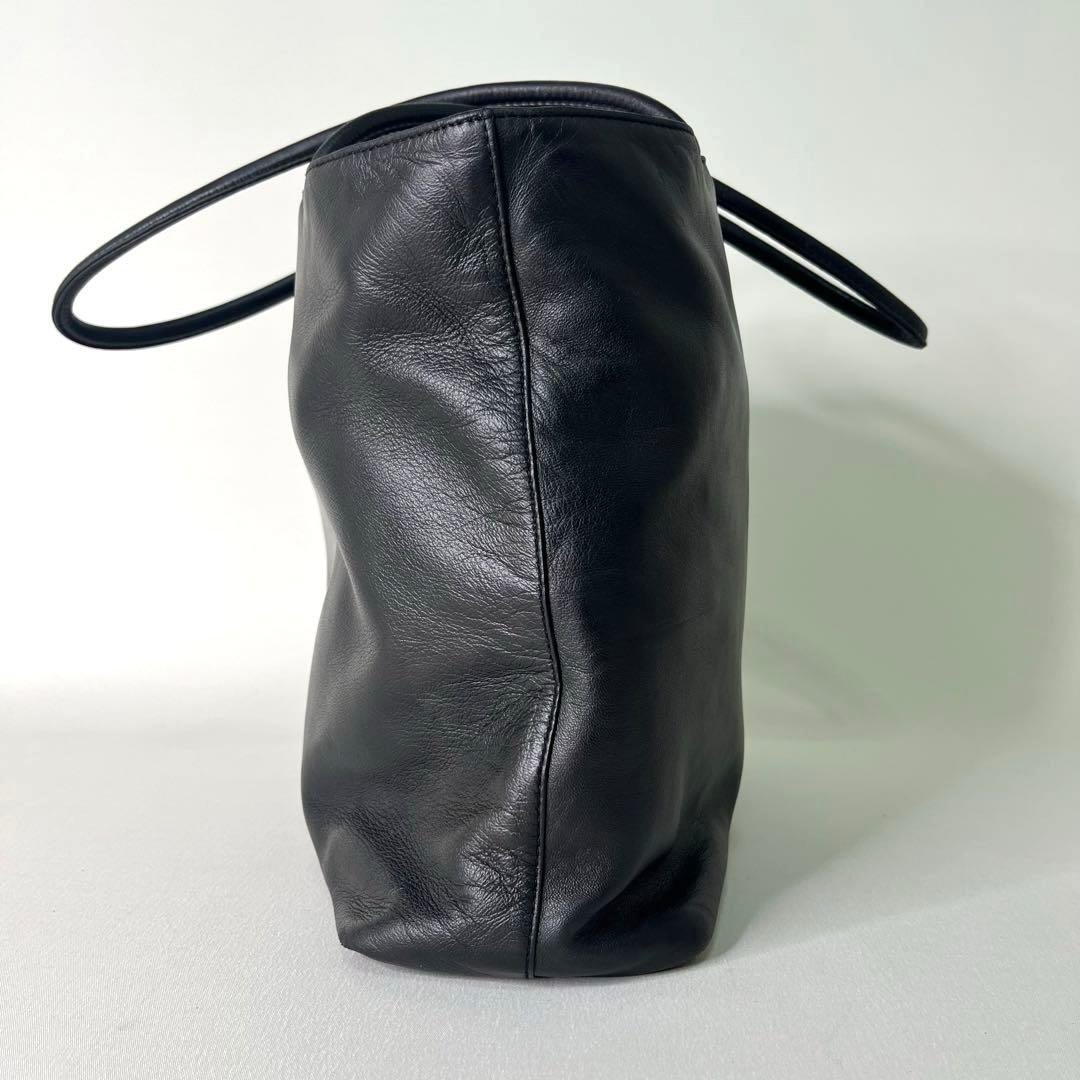 【希少】PRADA/ナッパレザー/トートバッグ/オールレザー/三角ロゴ/ラム