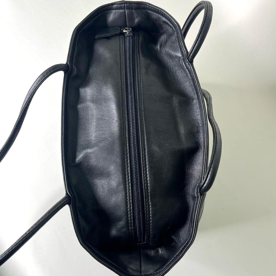 【希少】PRADA/ナッパレザー/トートバッグ/オールレザー/三角ロゴ/ラム