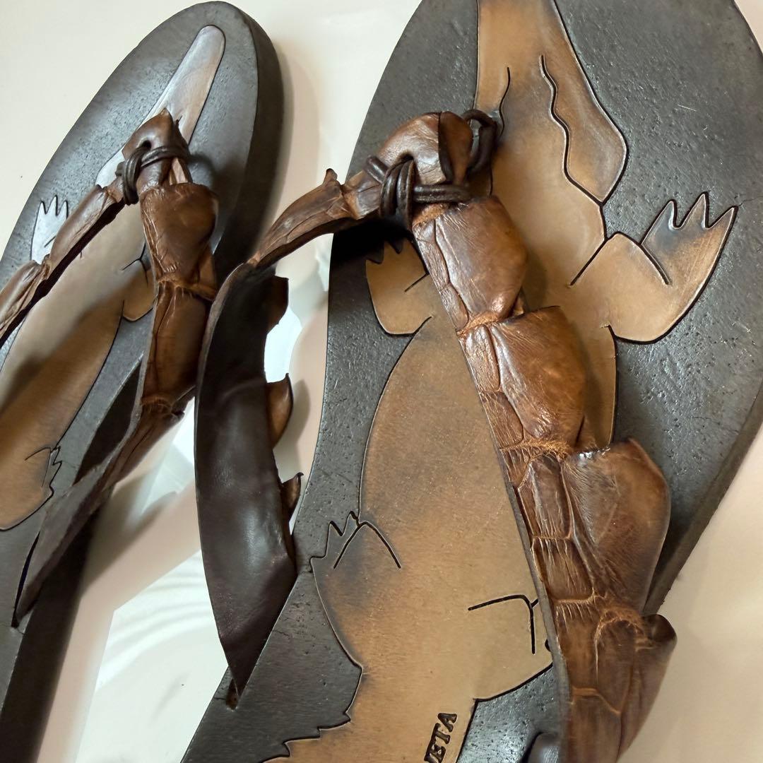BOTTEGA VENETA ワニ クロコダイル　メンズ　革 　サンダル　メンズ