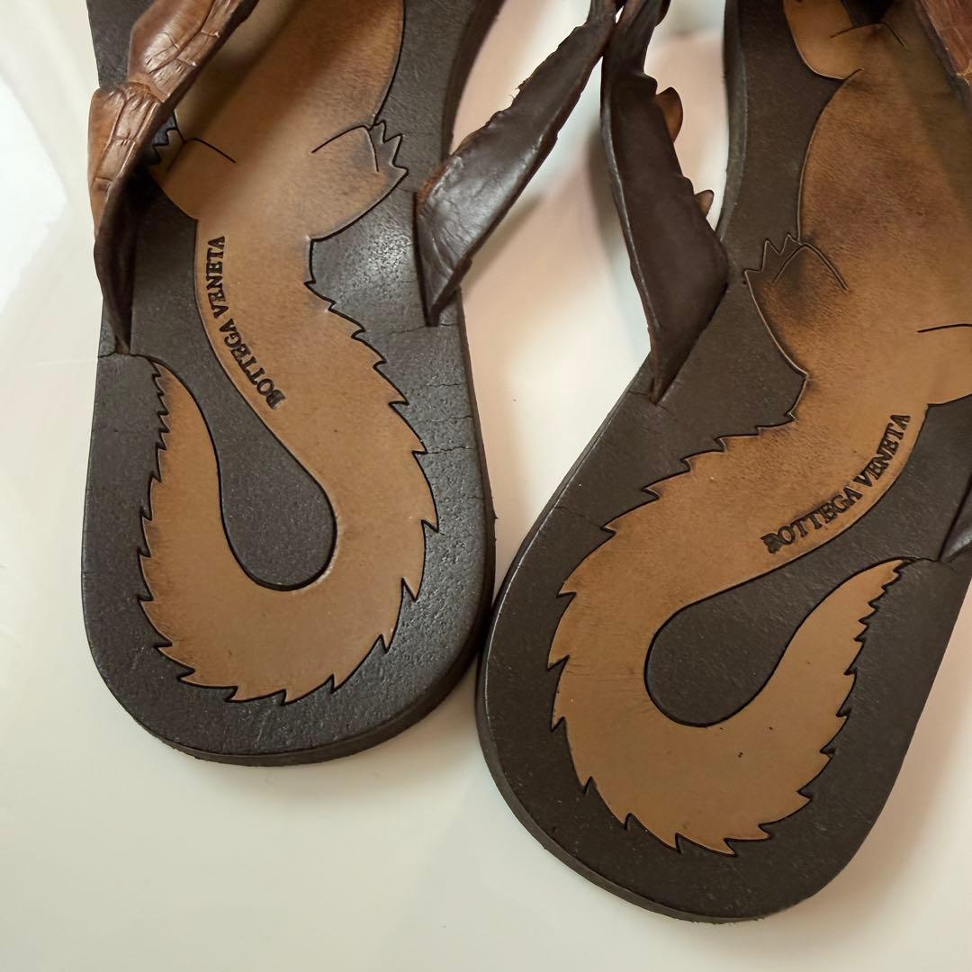 BOTTEGA VENETA ワニ クロコダイル　メンズ　革 　サンダル　メンズ