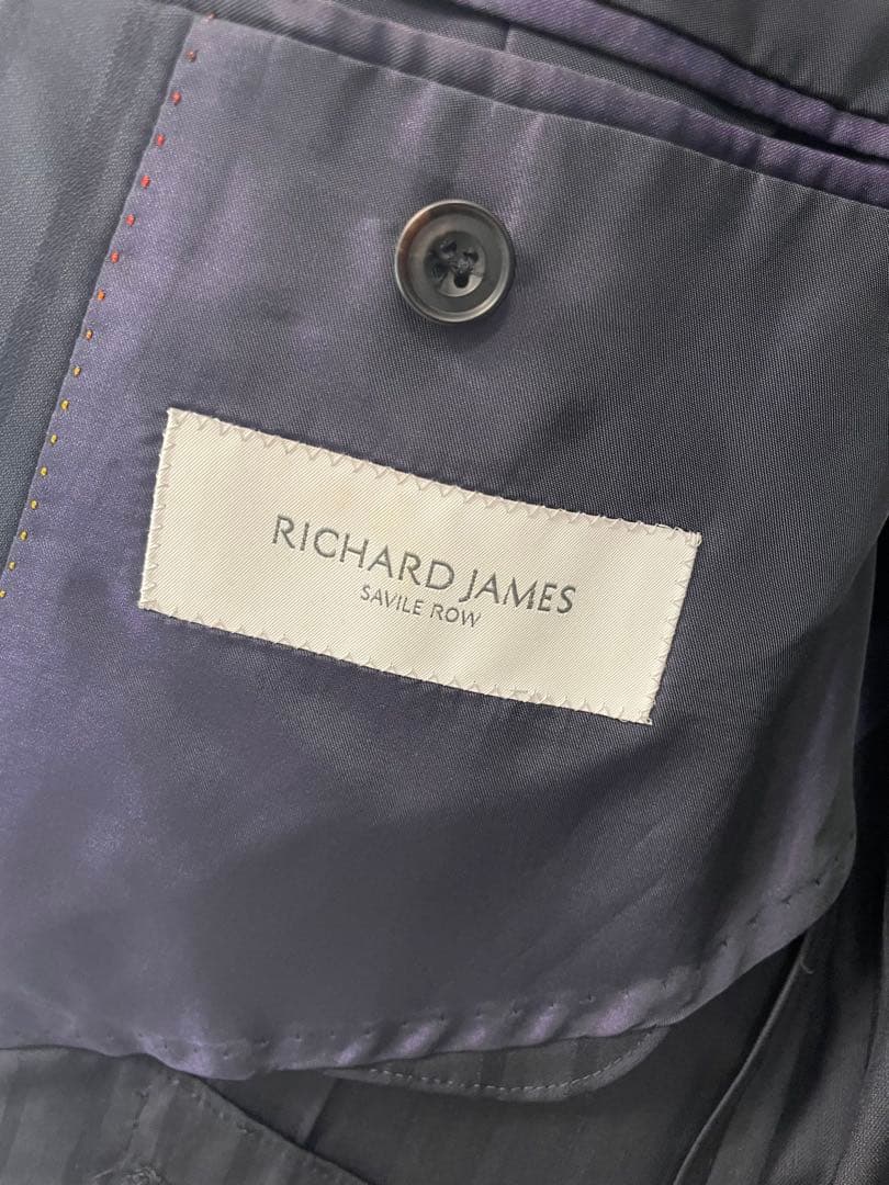 リチャードジェームス DORMEUIL生地 ネイビー ダブルブレストスーツ 40