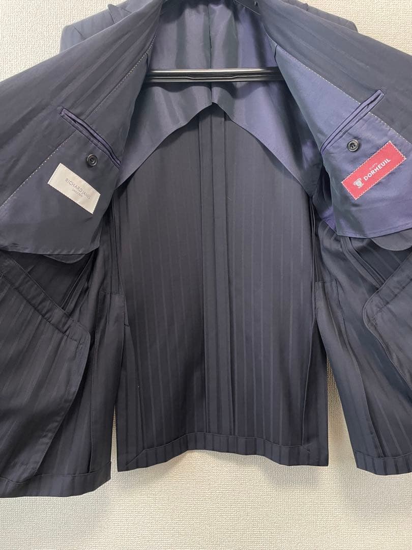 リチャードジェームス DORMEUIL生地 ネイビー ダブルブレストスーツ 40