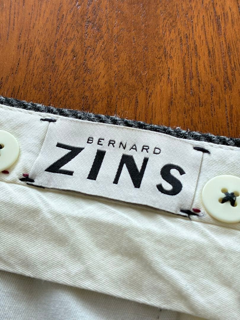 BERNARD ZINS ツイード スラックス グレー 38 ベルナールザンス