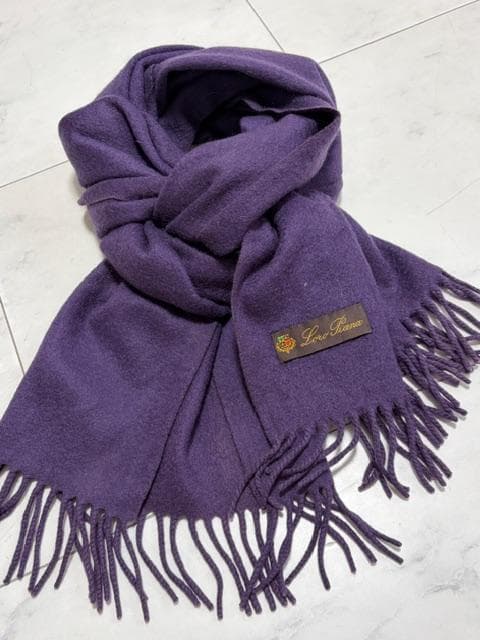 新品未使用★ロロピアーナ 最高級カシミアストール 濃い紫 41×164 イタリア