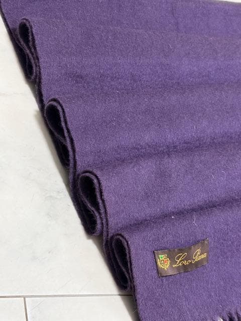 新品未使用★ロロピアーナ 最高級カシミアストール 濃い紫 41×164 イタリア