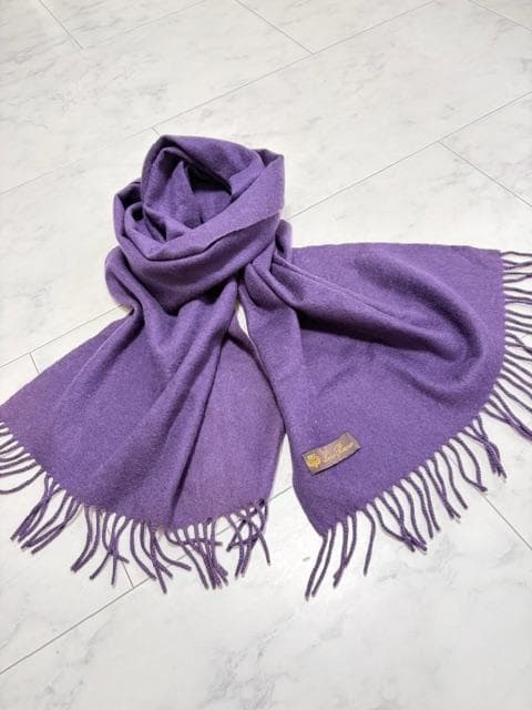 新品未使用★ロロピアーナ 最高級カシミアストール 濃い紫 41×164 イタリア