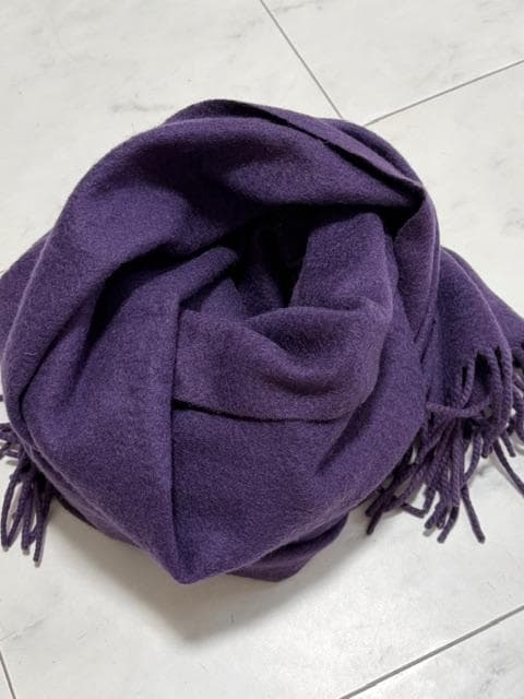 新品未使用★ロロピアーナ 最高級カシミアストール 濃い紫 41×164 イタリア