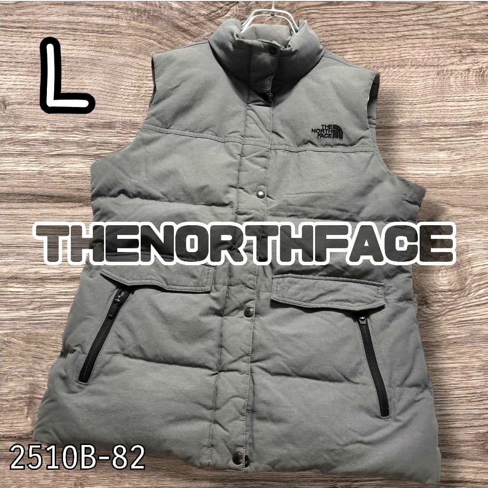 ★人気　ノースフェイス　ダウンベスト　グレー　レディース　L