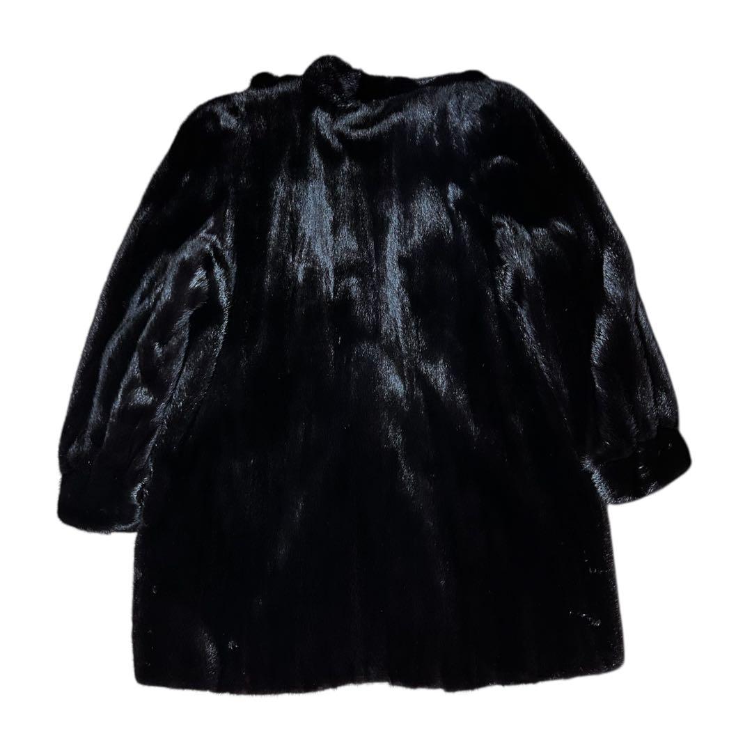 【美品】OSFUR ミンクコート　11号　L　高級　ダークミンク　リアルファー