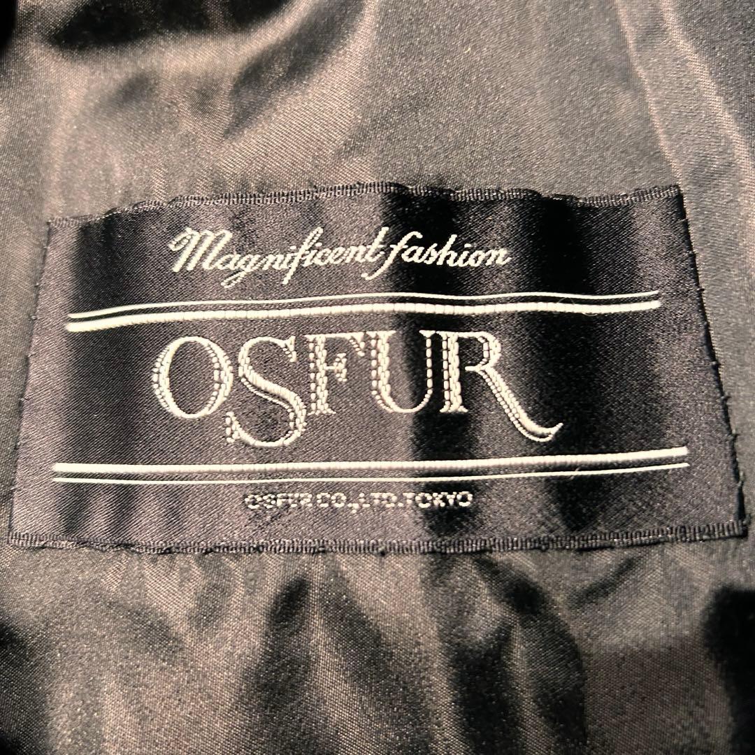 【美品】OSFUR ミンクコート　11号　L　高級　ダークミンク　リアルファー