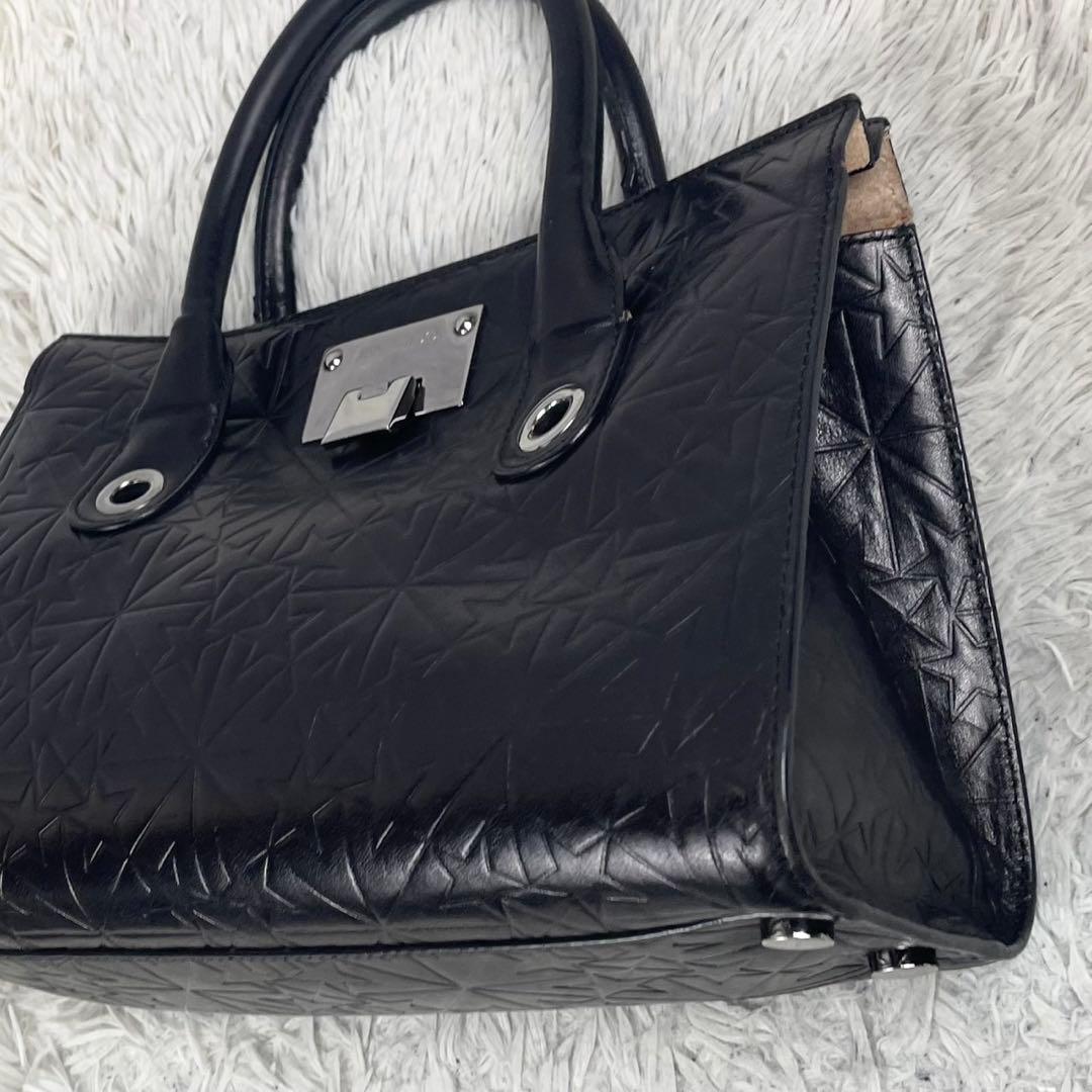 美品 JIMMY CHOO レザー 2WAY ショルダーバッグ 星 ロゴ型押し
