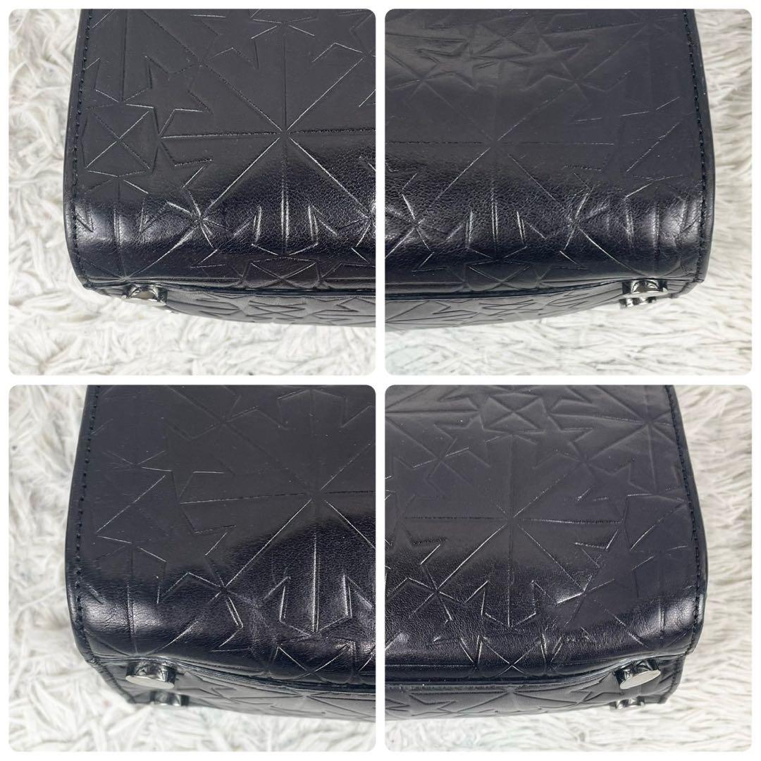 美品 JIMMY CHOO レザー 2WAY ショルダーバッグ 星 ロゴ型押し