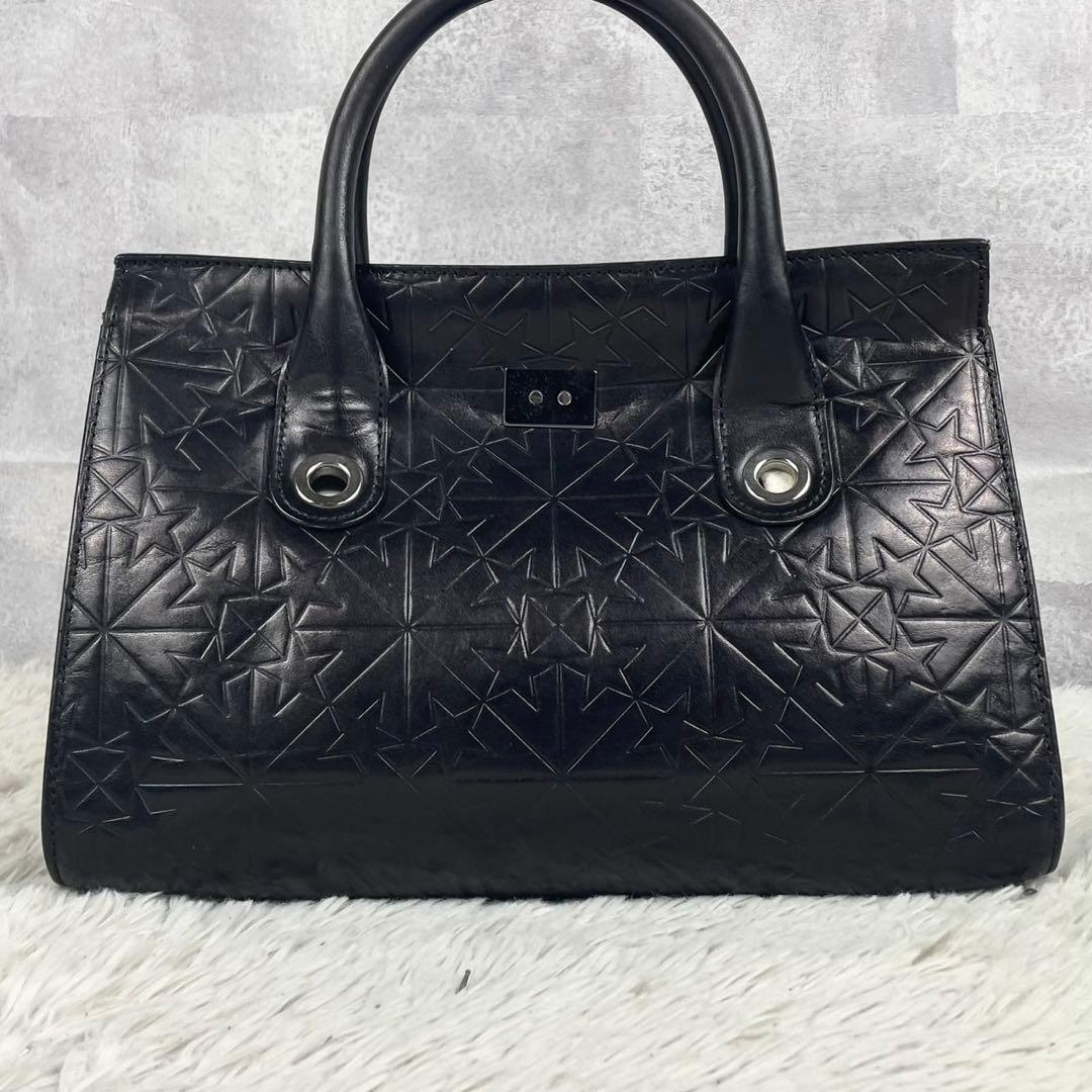美品 JIMMY CHOO レザー 2WAY ショルダーバッグ 星 ロゴ型押し