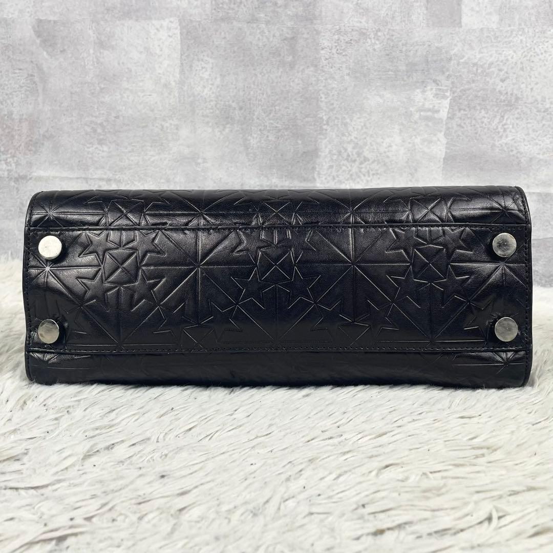美品 JIMMY CHOO レザー 2WAY ショルダーバッグ 星 ロゴ型押し
