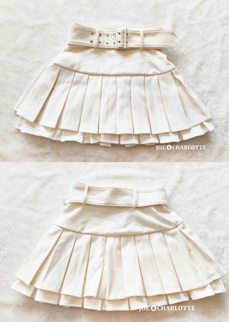 ダーリッチ darich ダブルプリーツミニスカート IVO アイボリー S