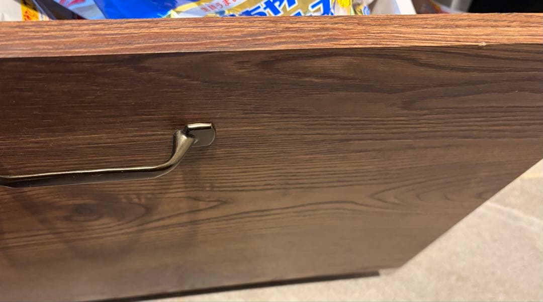 木製食器棚 ダークブラウン ガラス扉付き